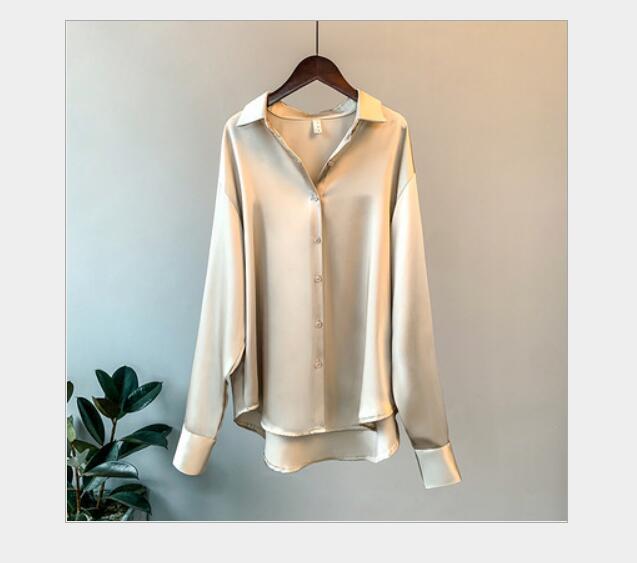 Vintage Shirts Female Buttons Loose Oversized Retro Blouses Tops