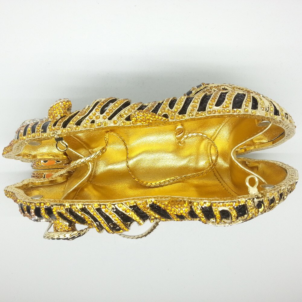 Elegant Gold Tiger Clutch