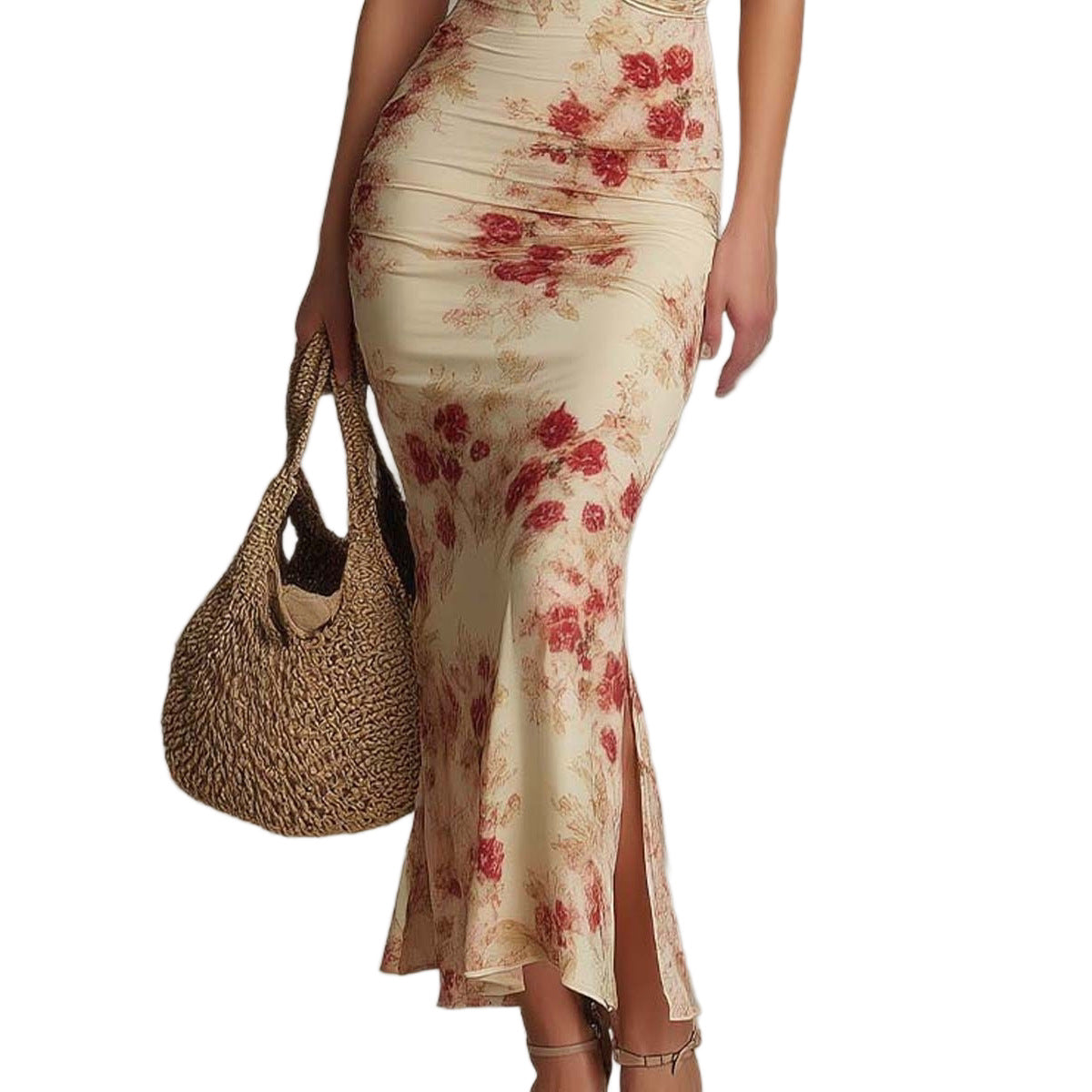 Vintage floral Printed Fitted Dress