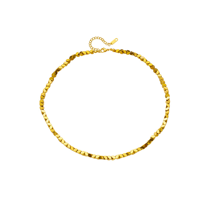 Vintage Gold Stainless Steel Octagonal Clavicle Chain for Women