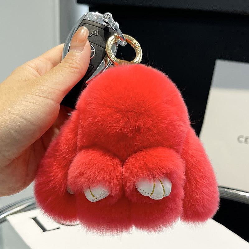 Rabbit Fur Keychain