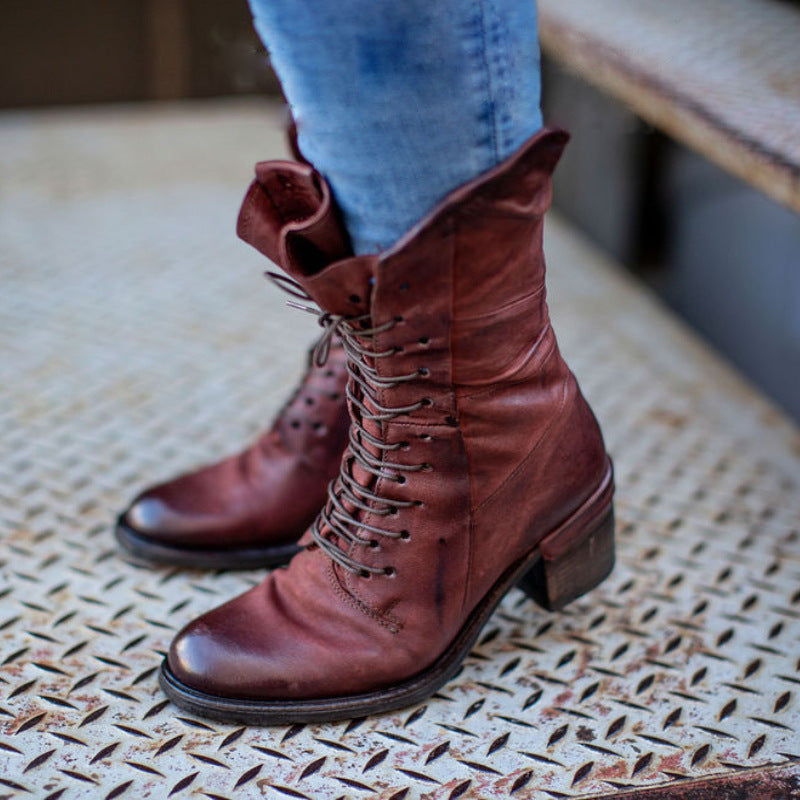 New Autumn Winter High-Heeled Thick Boots