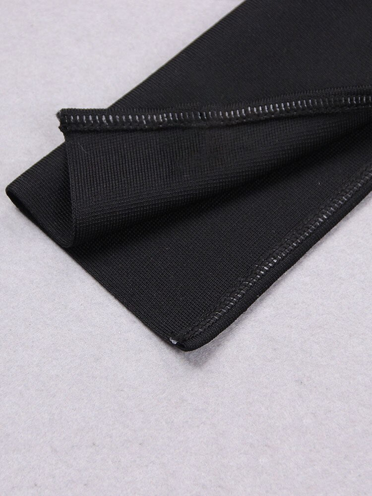 DEAT New Women's Patchwork Feather Fashion Suspender Dress Zipper Slim Long Sleeve Sexy Strapless Dresses Spring 13DB51