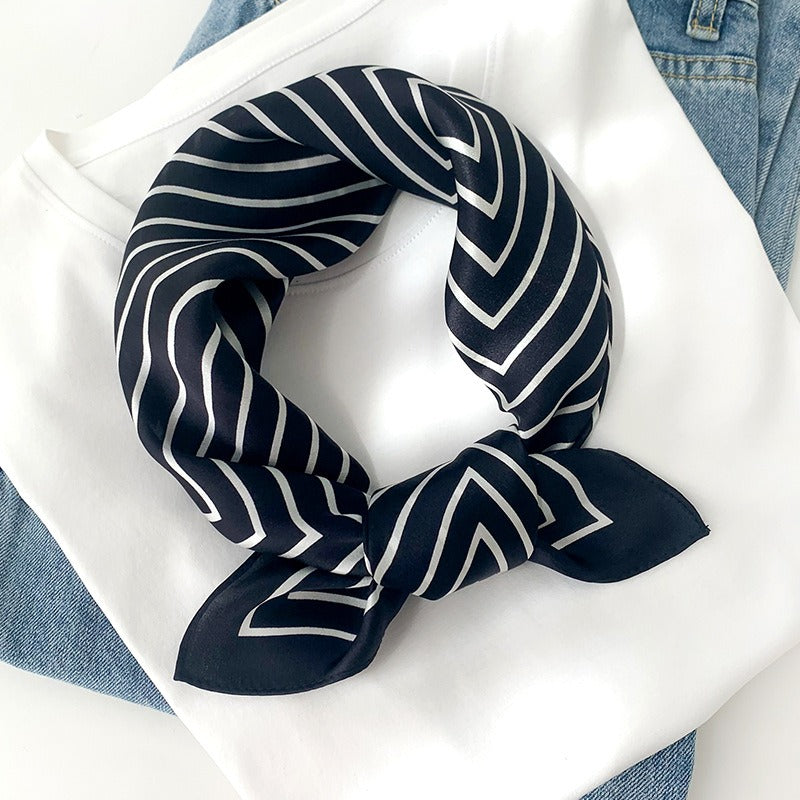 Striped mulberry silk warm spring and autumn professional scarf