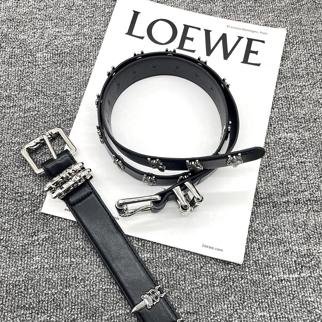 Hollow belt denim belt