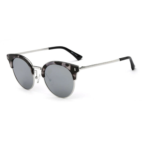 Biloxi - Women Half Frame Round Cat Eye Polarized Sunglasses