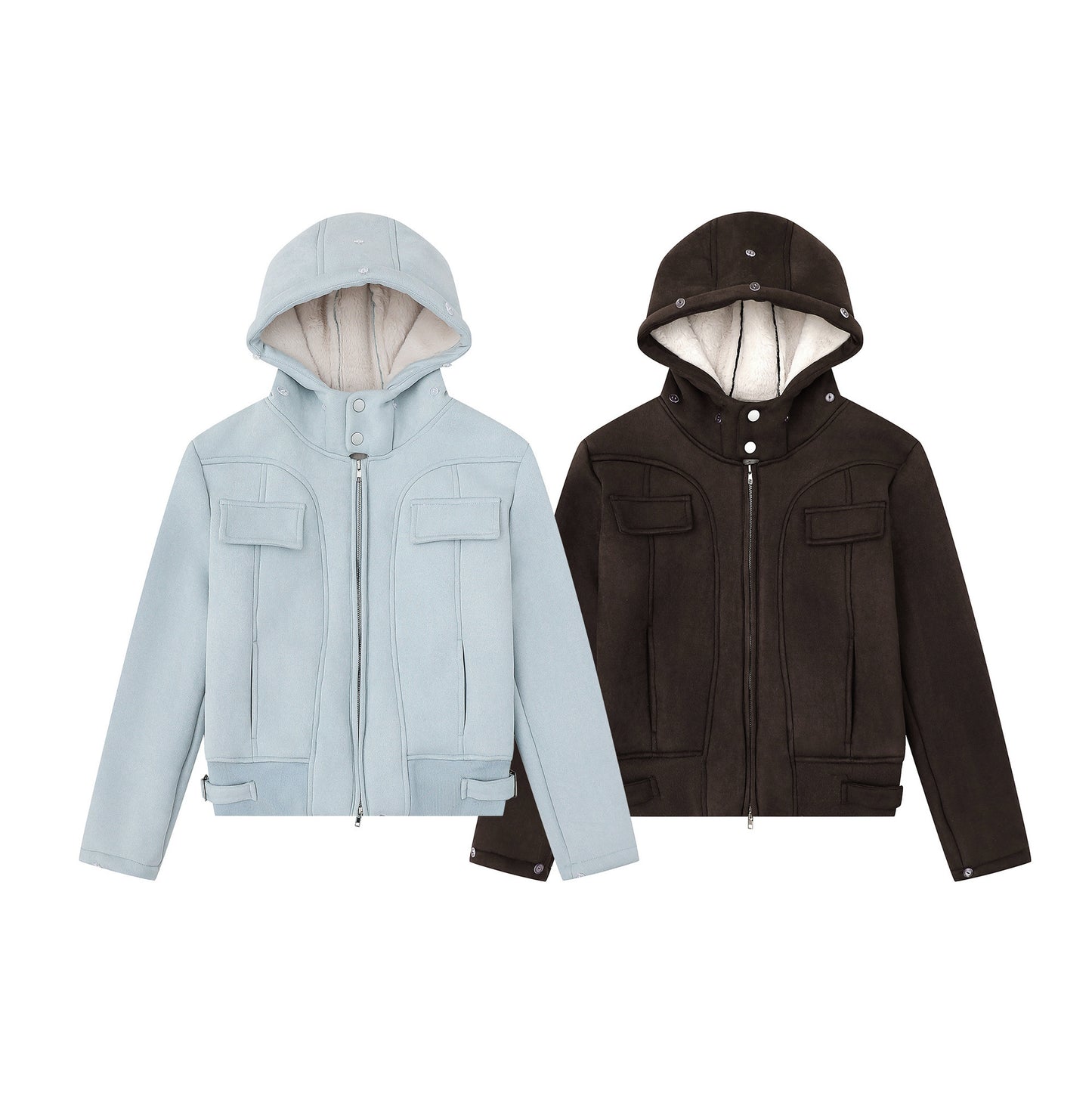 Maillard loose suede short cardigan jacket