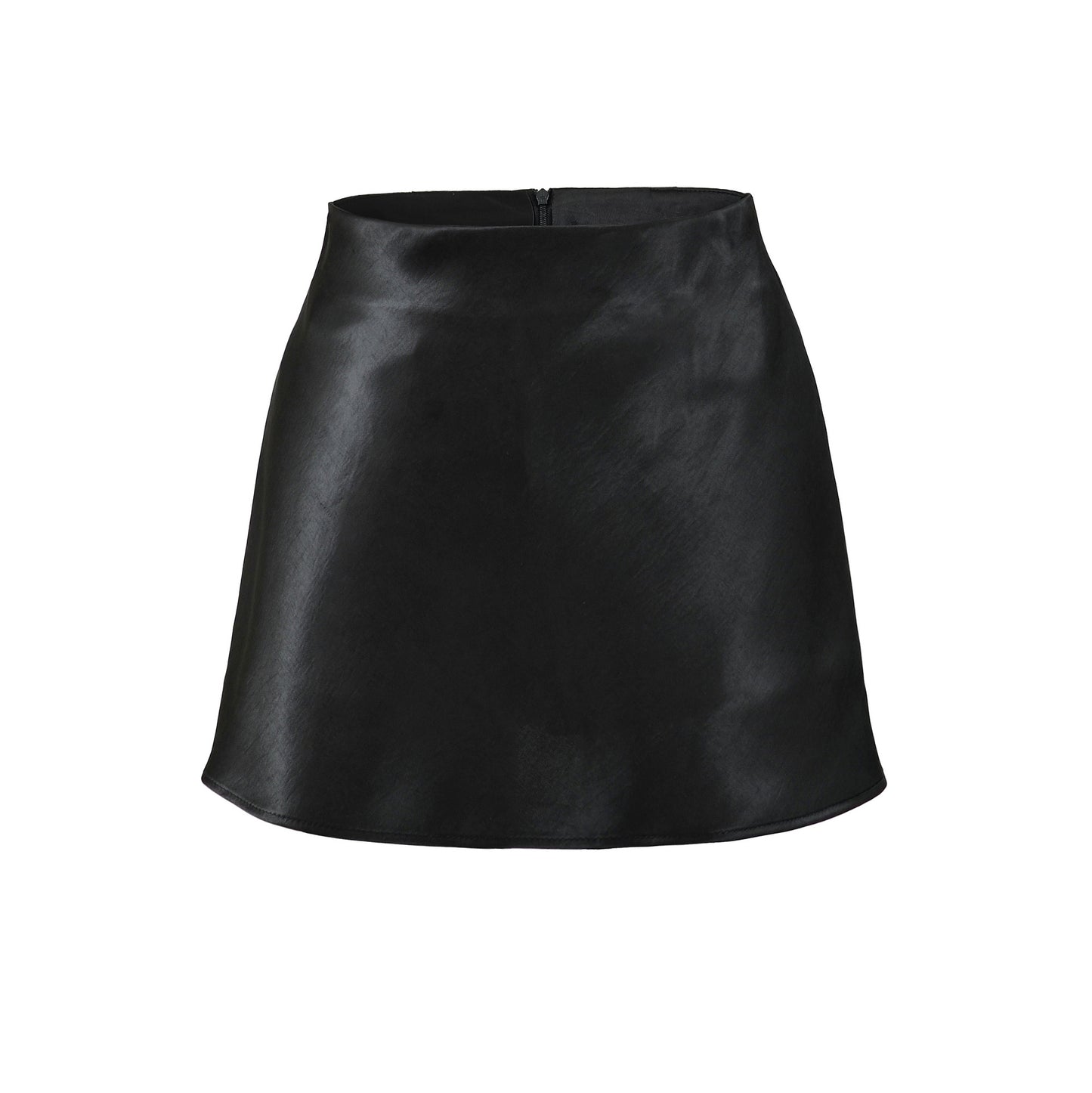 Silk Satin High-Waisted Asymmetrical A-Line Skirt for Women