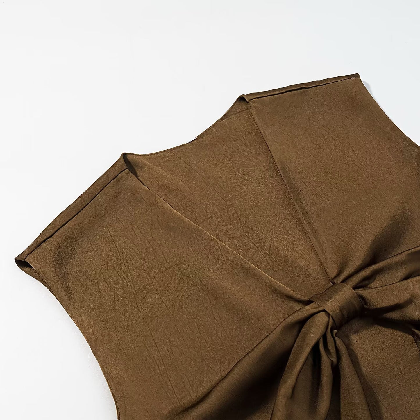 Knot silk textured top