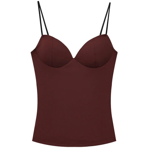 HXAO Burgundy Slip Top Women Summer Sexy Corset Tanks & Camis Fashion
