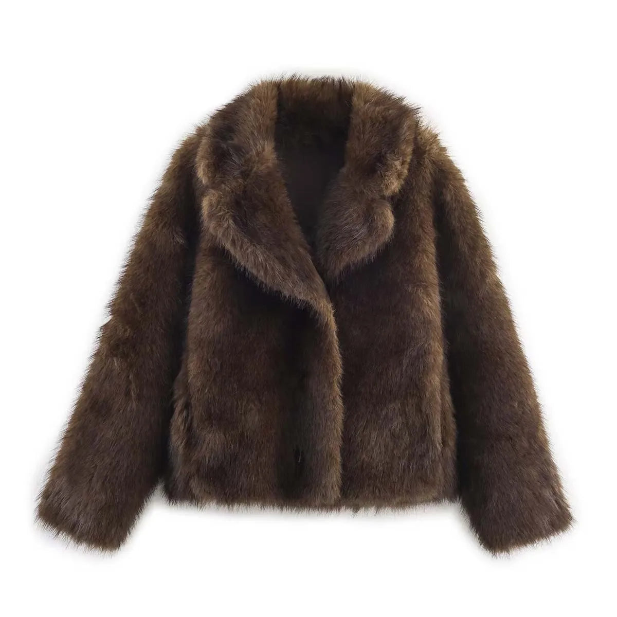 2026 Winter Women's Street Fashion Faux Fur Jackets For Women Long