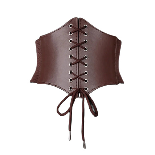 3PCS Medieval Costume Kit Retro Leather Lace up Corset Belts Waist