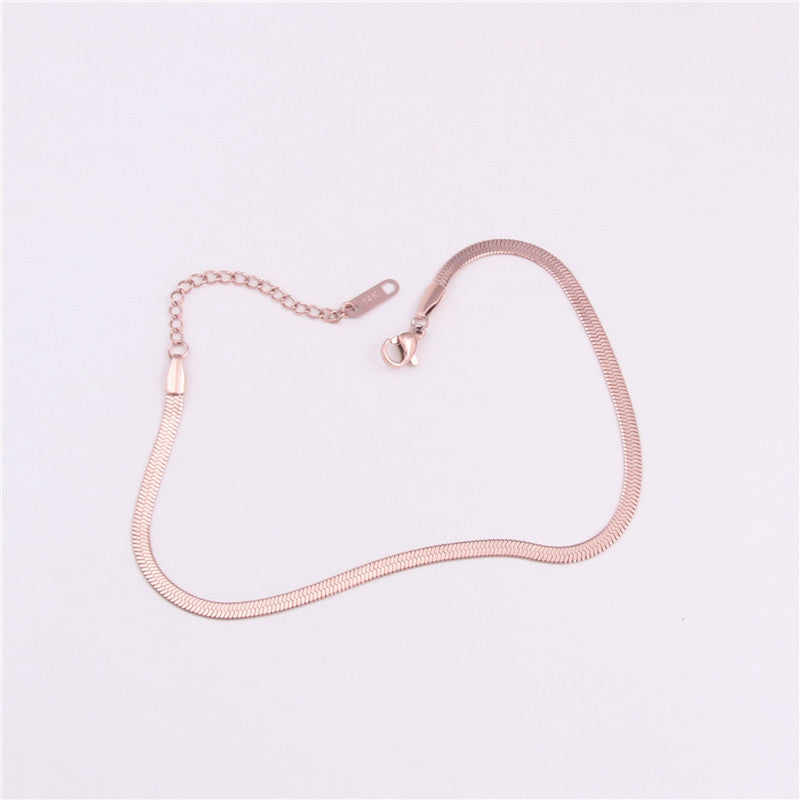 Trendy Women's Minimalist Snake Chain Ankle Bracelet