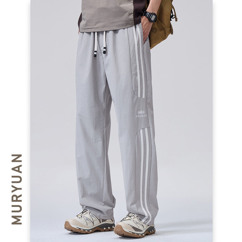 Street Style Men's Ice Silk Patchwork Cargo Pants