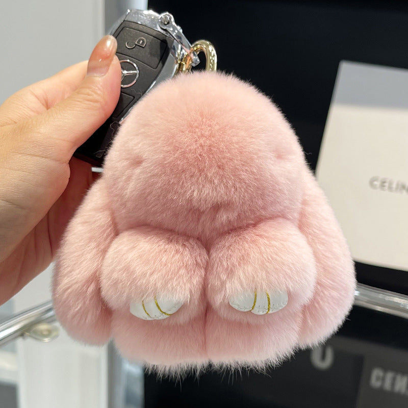 Rabbit Fur Keychain