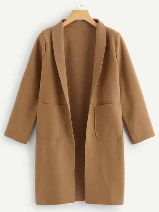 Solid Color Woolen Fashion Jacket - European & American Style