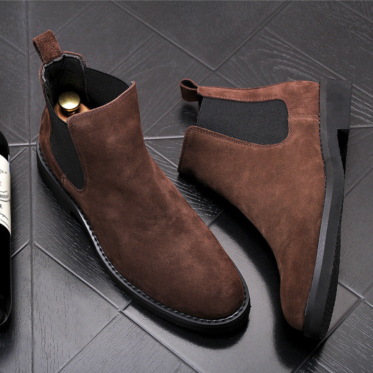Short Cowboy Boots and Velvet Men's Warm Shoes