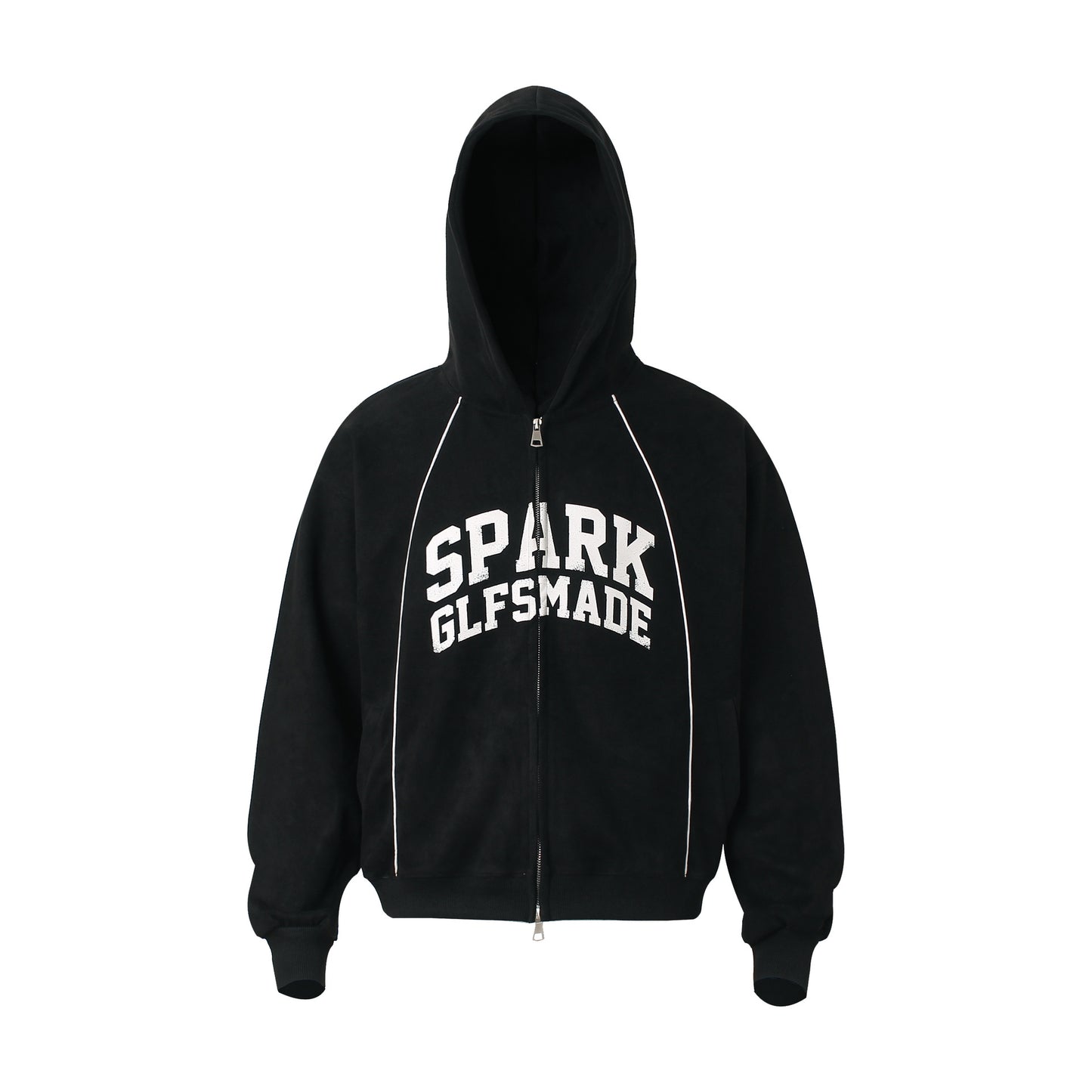 Suede cardigan zipper hoodie