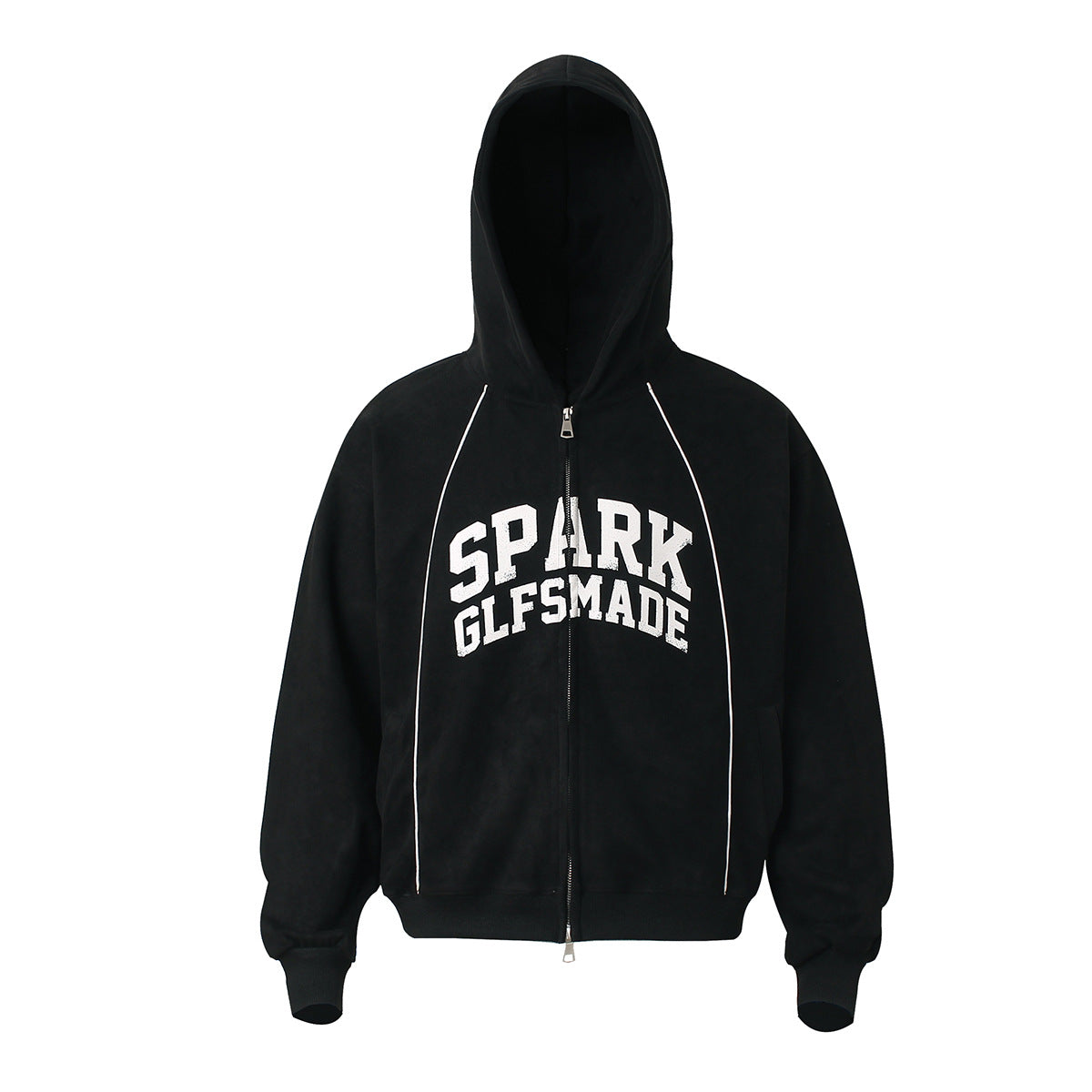 Suede cardigan zipper hoodie