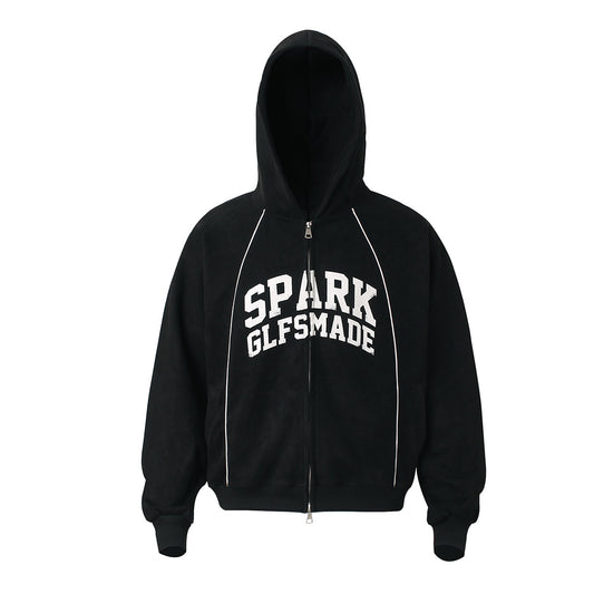 Suede cardigan zipper hoodie