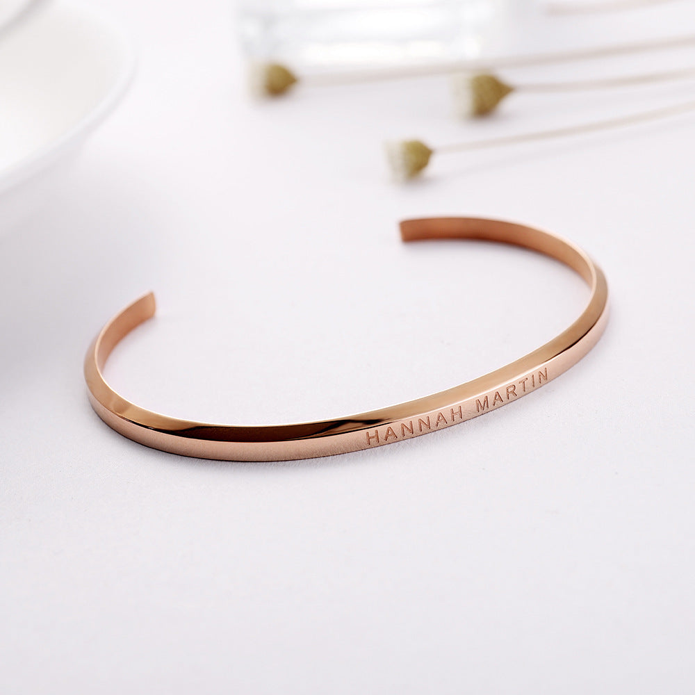 Titanium Steel Korean Style Open Bangle Bracelet