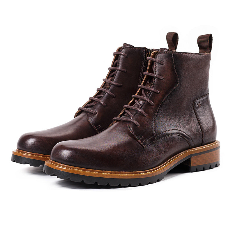 High-Top Leather Martin Boots for Autumn and Winter