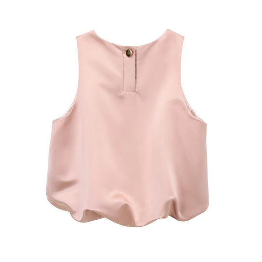 Silk texture sleeveless vest top