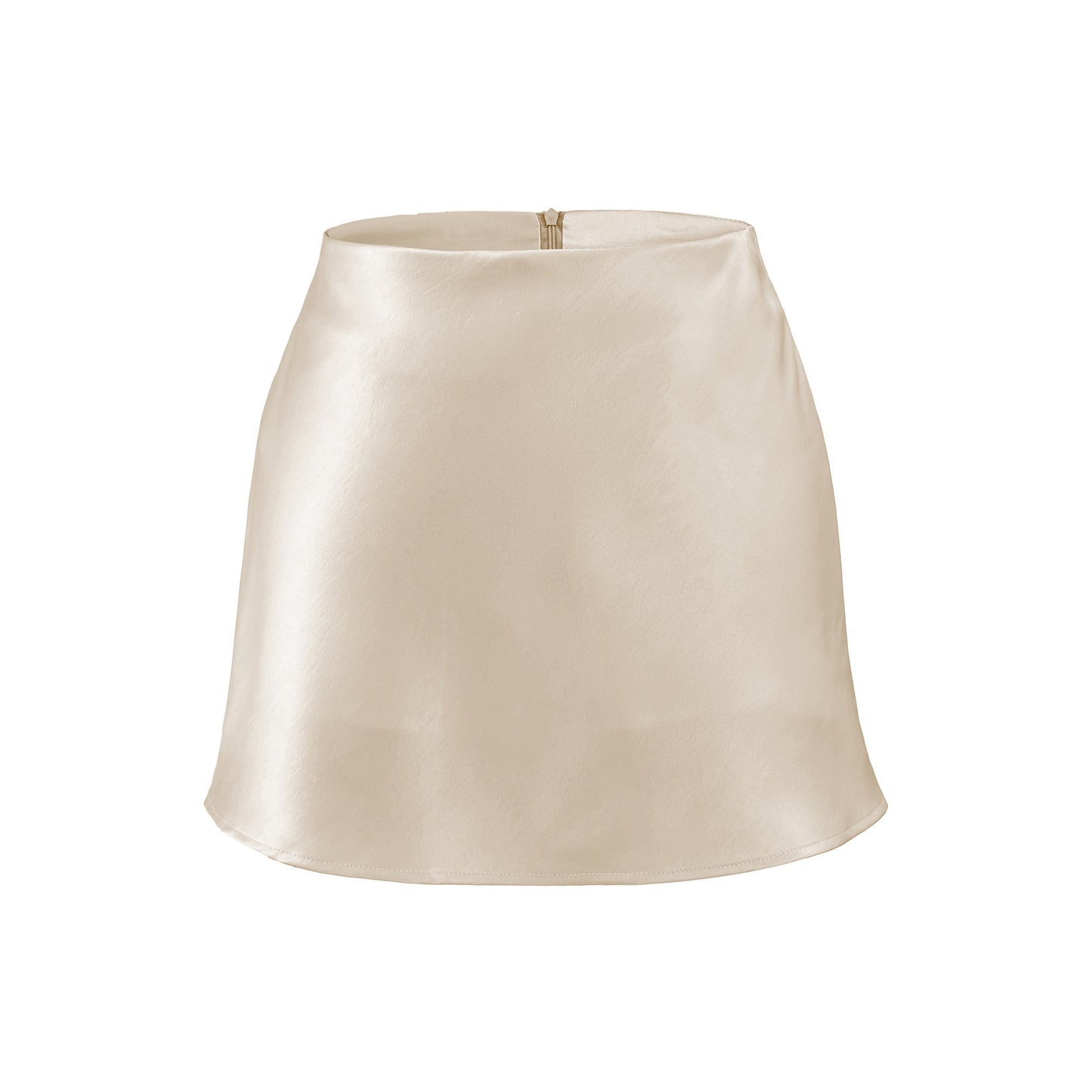 Silk Satin High-Waisted Asymmetrical A-Line Skirt for Women