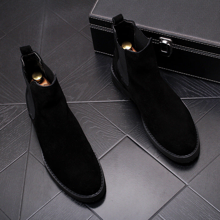 Short Cowboy Boots and Velvet Men's Warm Shoes