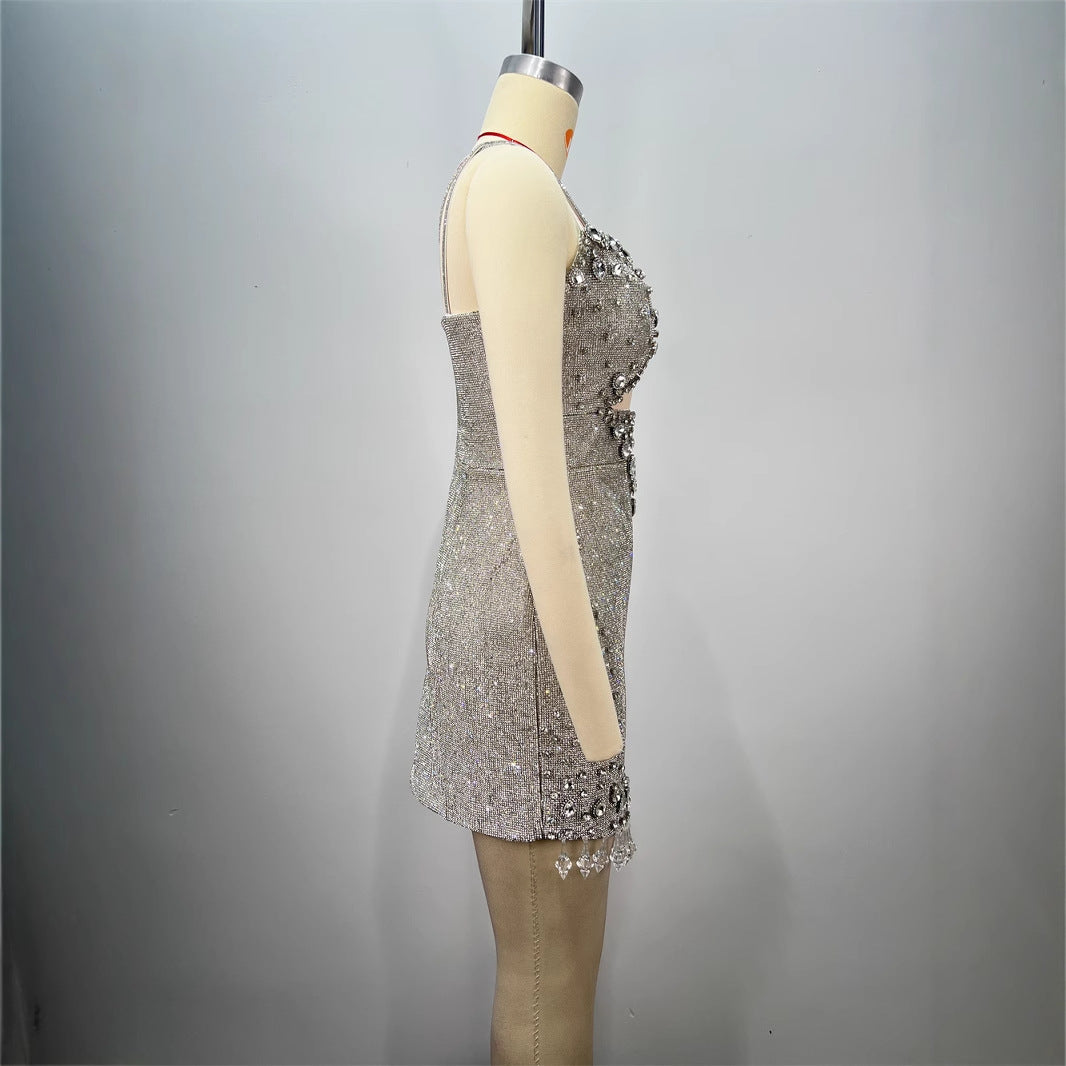 Backless Fitted Mesh Bodycon Dress
