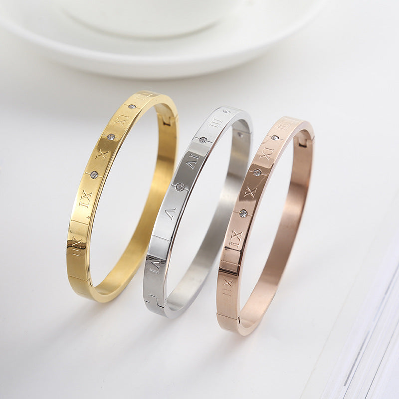 Korean Style Simple Titanium Steel Letter Bracelet