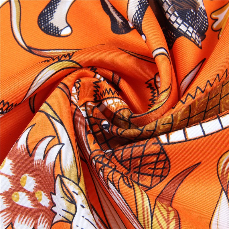 Twill silk square scarf animal kingdom print fashionable scarf