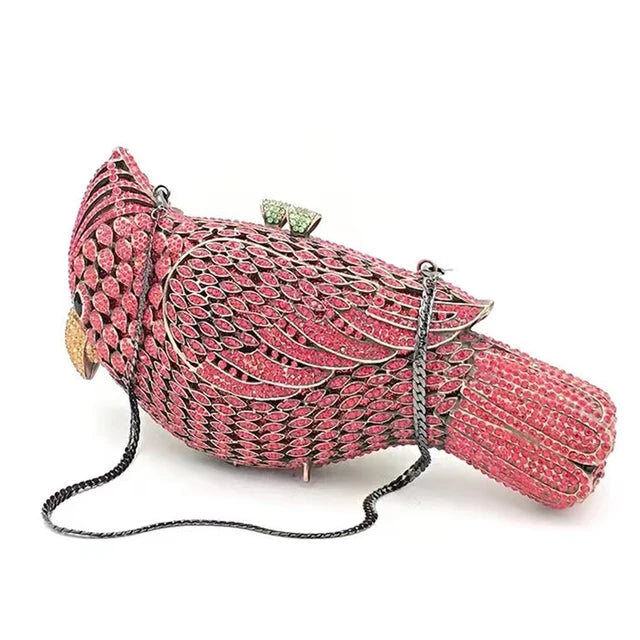 Woodpecker Bird Diamond Clutches Purse For Women Evening Bag Luxury Rhinestone Party Bags Dinner Handbag Banquet Clutch