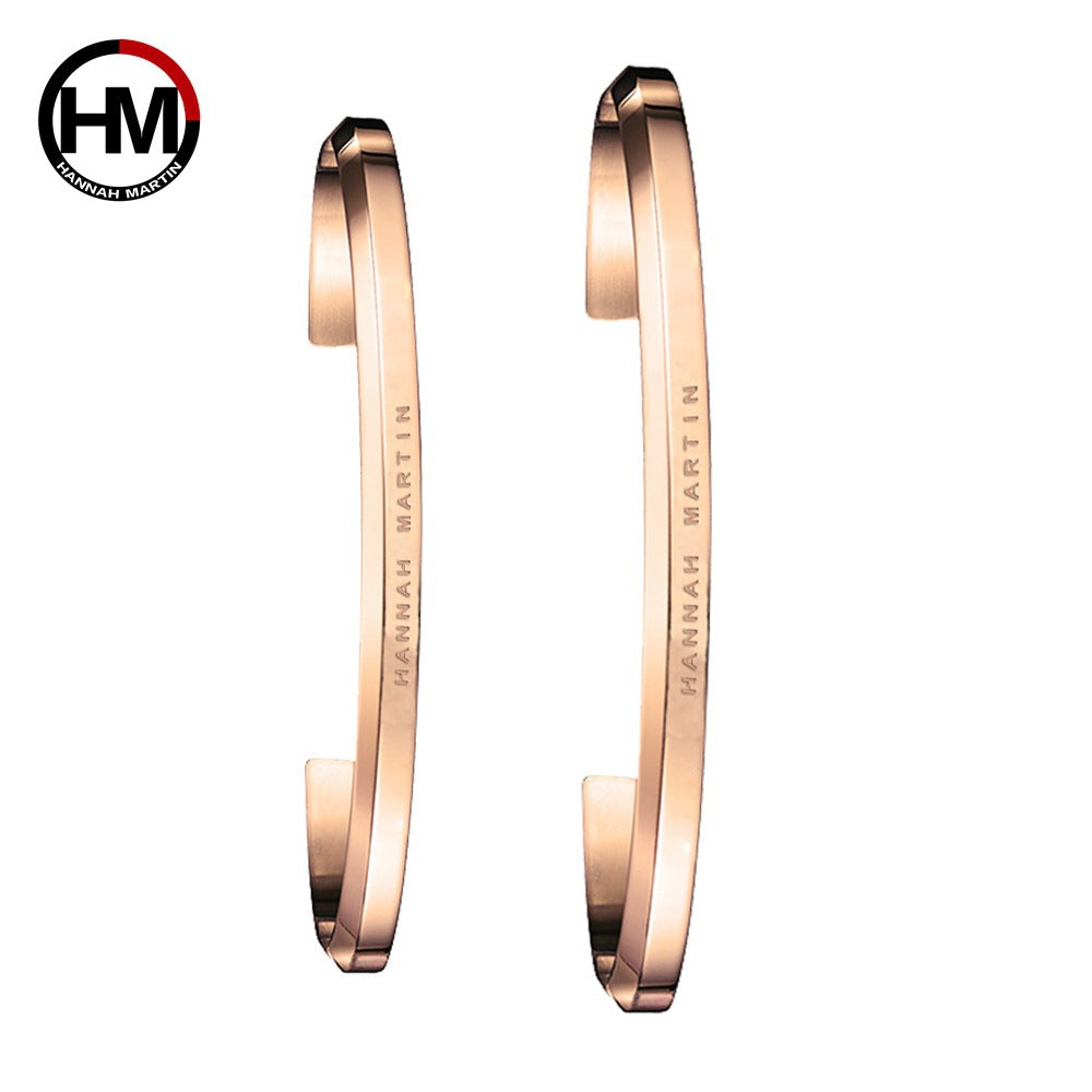 Titanium Steel Korean Style Open Bangle Bracelet