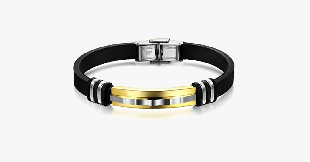 Men's Korean Style Titanium Steel Leather Bracelet