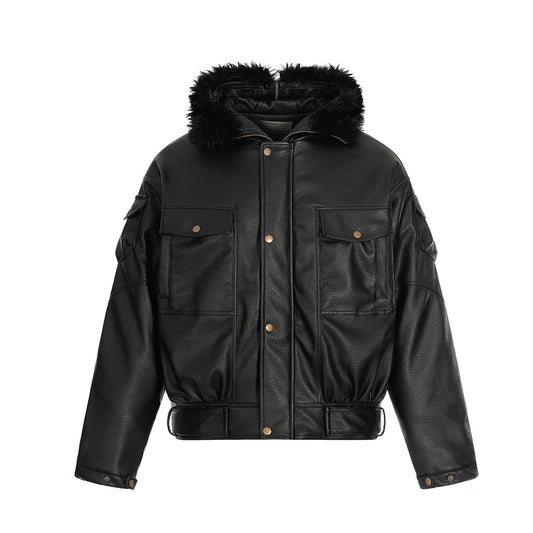 Leather jacket and cotton jacket