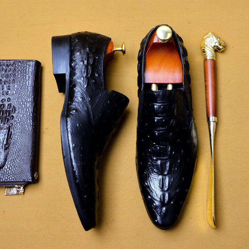 Men's Leather asual business breathable crocodile pattern trendy men's shoes