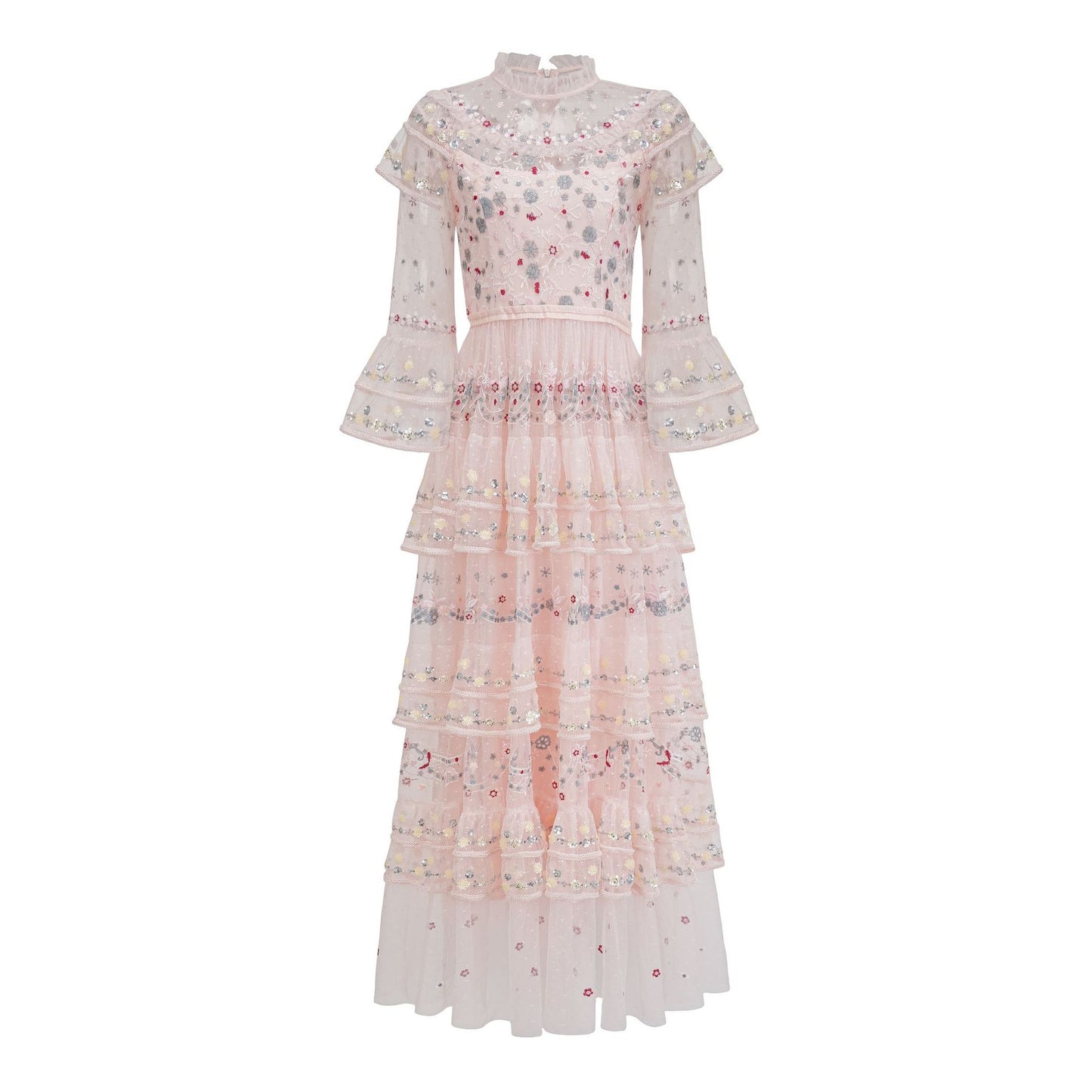 Elegant Tiered Hem Long Evening Dress