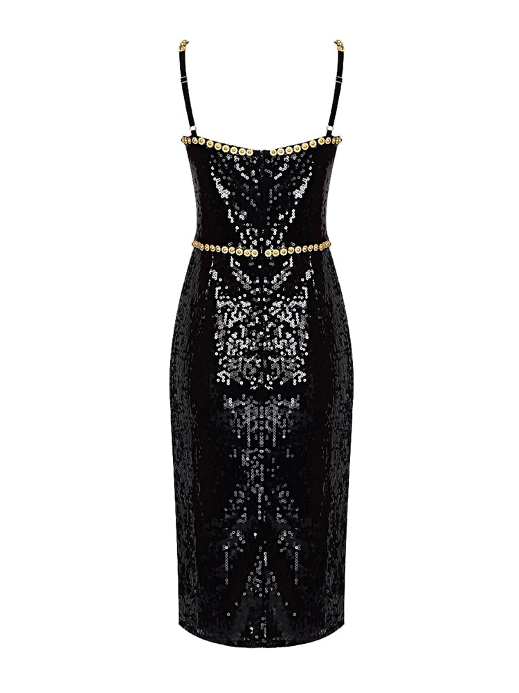 Evening Sequins Spaghetti Strap Dresses