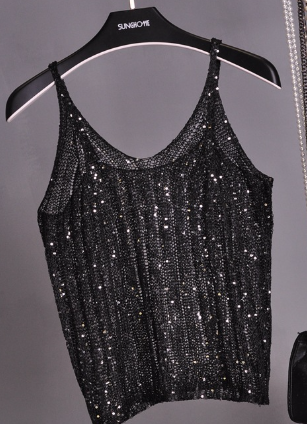 Madamy Golden Blouse with Sequins and Breathable Fabric (One Piece)