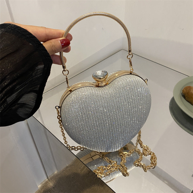 Heart Shape Metal Clutch