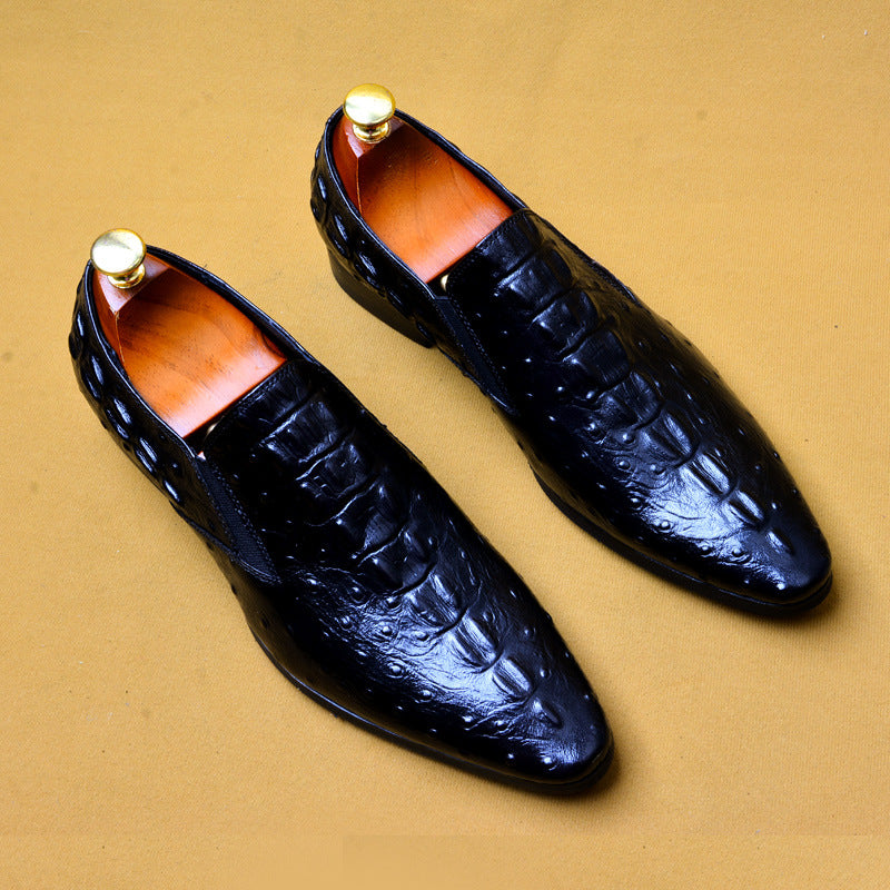 Men's Leather asual business breathable crocodile pattern trendy men's shoes