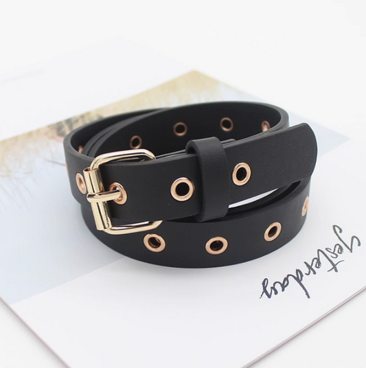 Genuine Leather Decorative Belt with Holes for Sweaters