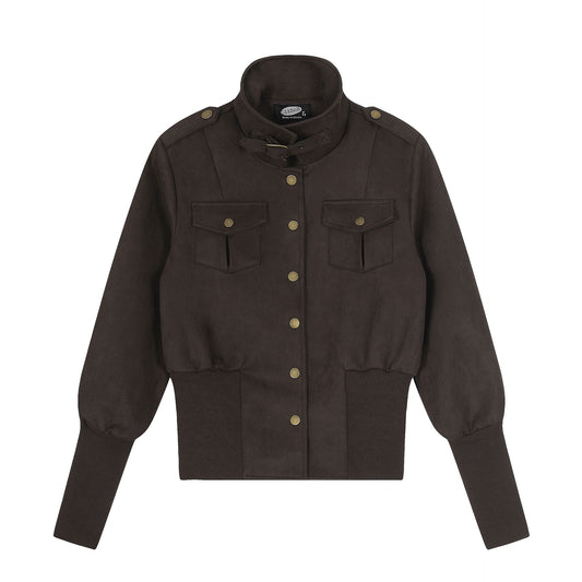 Suede collar short jacket for women