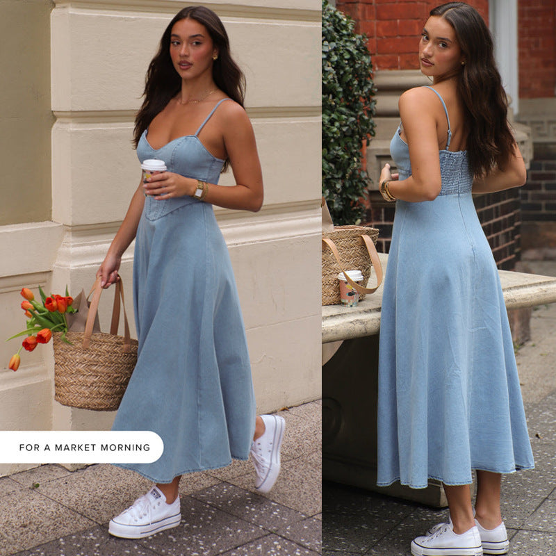 Faux Denim Dress