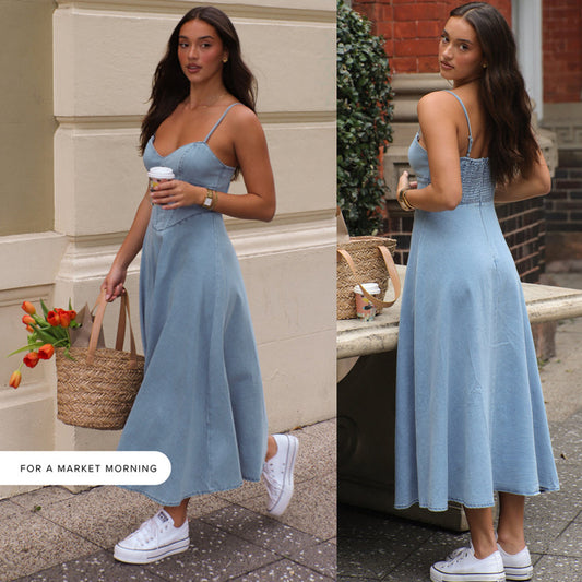 Faux Denim Dress