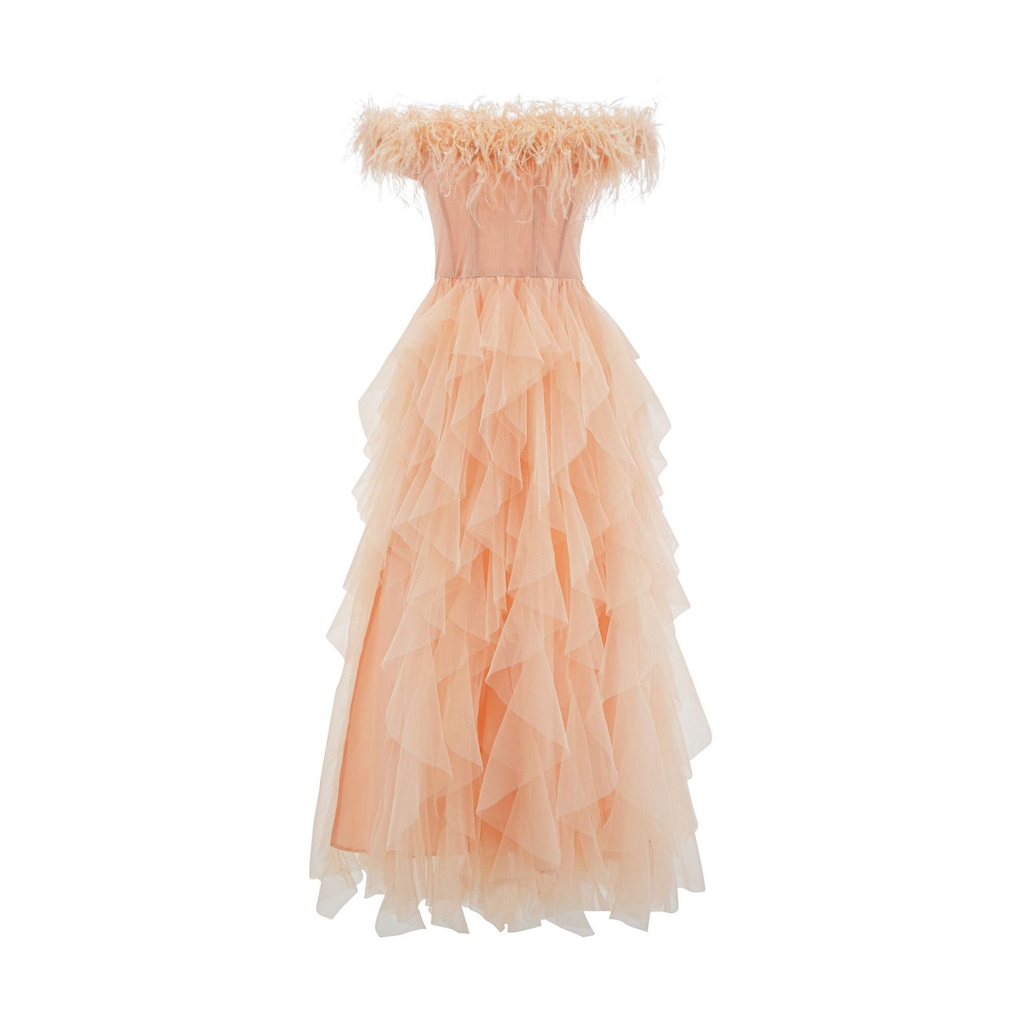 Evening Dress Women's One-Shoulder Strapless Dress Fashionable Sexy Backless Fluffy Long Dress