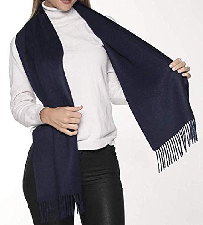 Great Natural Alpaca 100% Baby Alpaca scarf navy blue