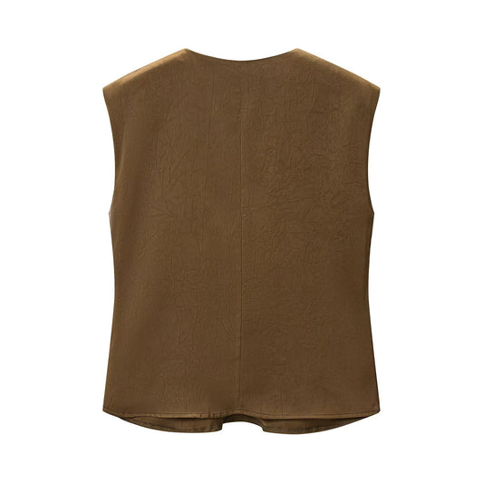Knot silk textured top