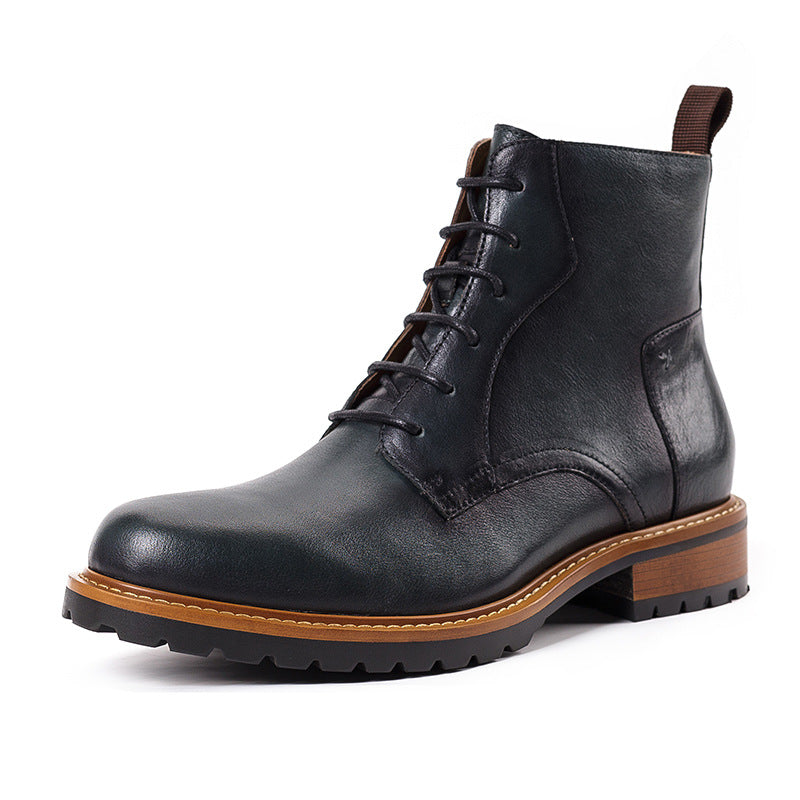 High-Top Leather Martin Boots for Autumn and Winter